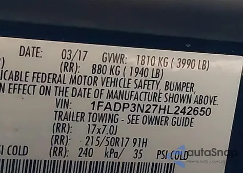 2017 Ford Focus Titanium from USA, damaged, VIN 1FADP3N27HL242650